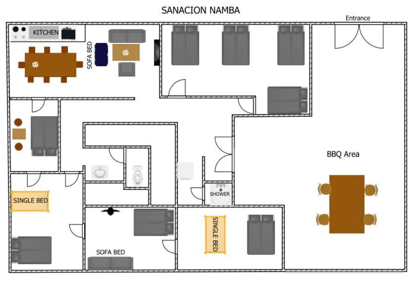 Apartament Sanacion Namba 難波千日前の5Ldk120平米 駅徒歩2分 広々バルコニーでバーベキューも可能 Osaka Zewnętrze zdjęcie